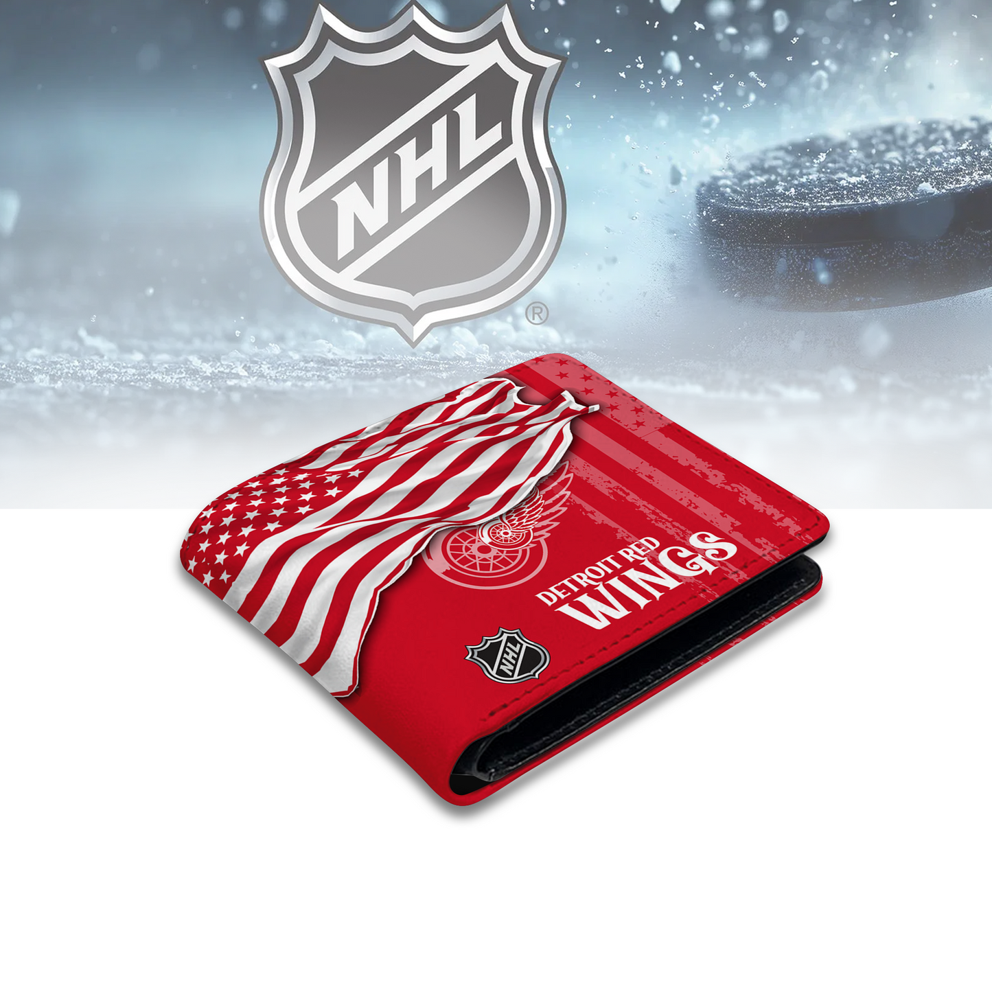 [SUPER SALE ] NEW CUSTOMIZED NHL22 DRW DETROIT RED WINGS LEATHER WALLET