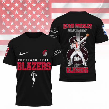 [HOT DEAL] NEW CUSTOMIZED NBA22 PTB PORTLAND TRAIL BLAZERS X ELVIS PRESLEY T-SHIRT, HOODIE, ZIP HOODIE