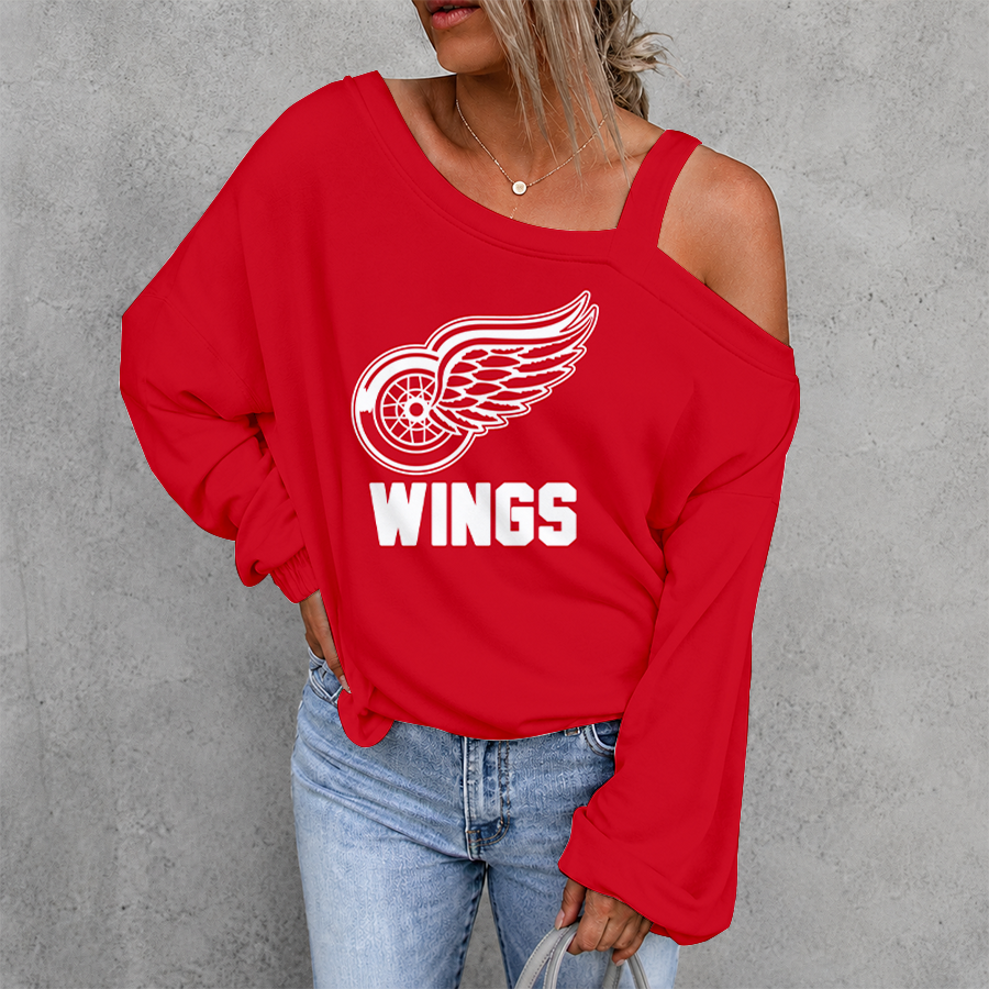 [SUPER SALE] NEW CUSTOMIZED NHL22 DRW DETROIT RED WINGS DROP SHOULDER SWEATSHIRT