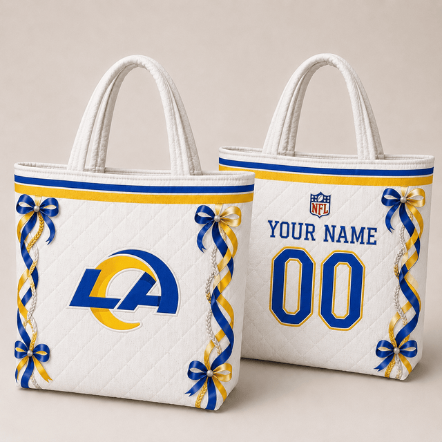 SPECIAL EDITION - NEW CUSTOMIZED NFL22 LAR LOS ANGELES RAMS QUILTED TOTE BAG