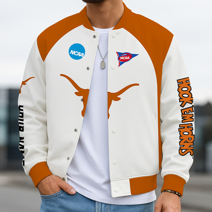 LIMITED EDITION - NEW CUSTOMIZED NCAA FBS22 TXL TEXAS LONGHORNS BASEBALL JACKET, SATIN VARSITY JACKET