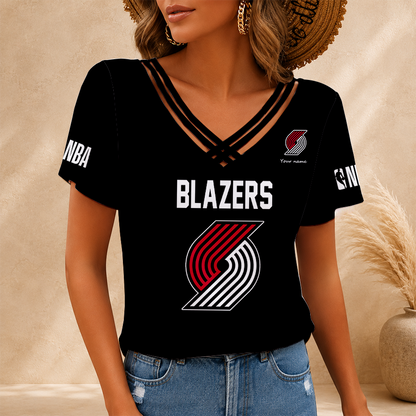 [HOT DEAL] NEW CUSTOMIZED NBA22 PTB PORTLAND TRAIL BLAZERS V-NECK SHIRT