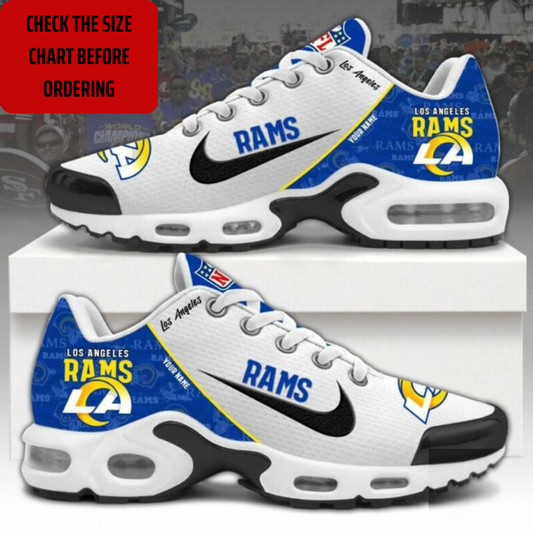ELITE EDITION - NEW CUSTOMIZED NFL22 LAR LOS ANGELES RAMS AIR MAX PLUS SNEAKERS
