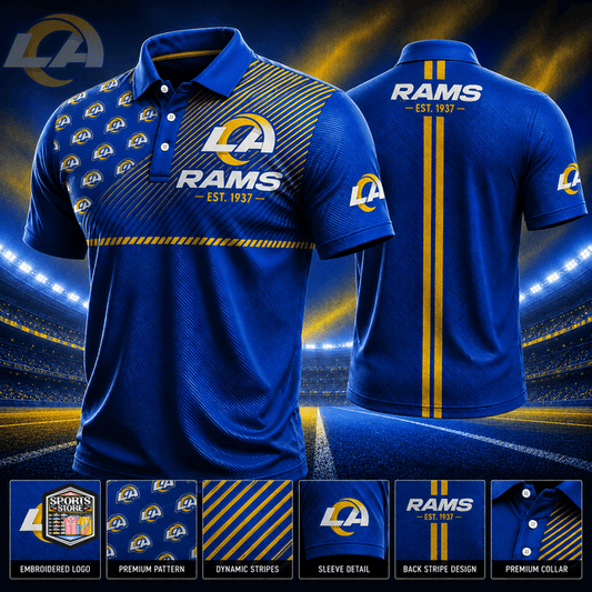VIRAL EDITION - NEW CUSTOMIZED NFL22 LAR LOS ANGELES RAMS POLO SHIRT, ZIP POLO SHIRT & T-SHIRTS