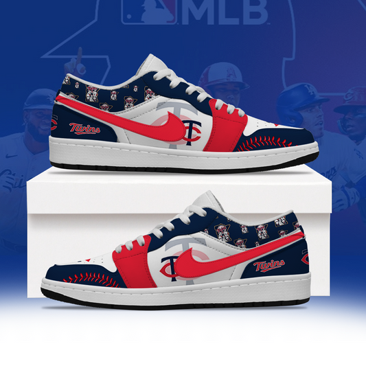 LIMITED EDITION - NEW CUSTOMIZED MLB22 MTS MINNESOTA TWINS AIR JORDAN LOW SHOES