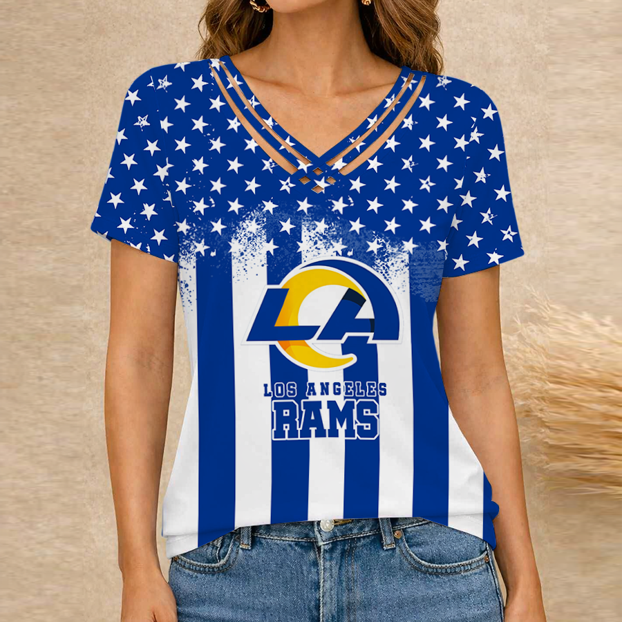 [SPECIAL OFFER] NEW CUSTOMIZED NFL22 LAR LOS ANGELES RAMS V-NECK SHIRT