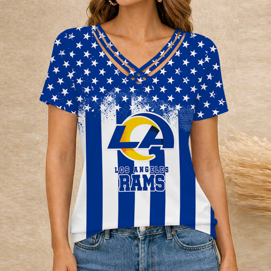 [SPECIAL OFFER] NEW CUSTOMIZED NFL22 LAR LOS ANGELES RAMS V-NECK SHIRT