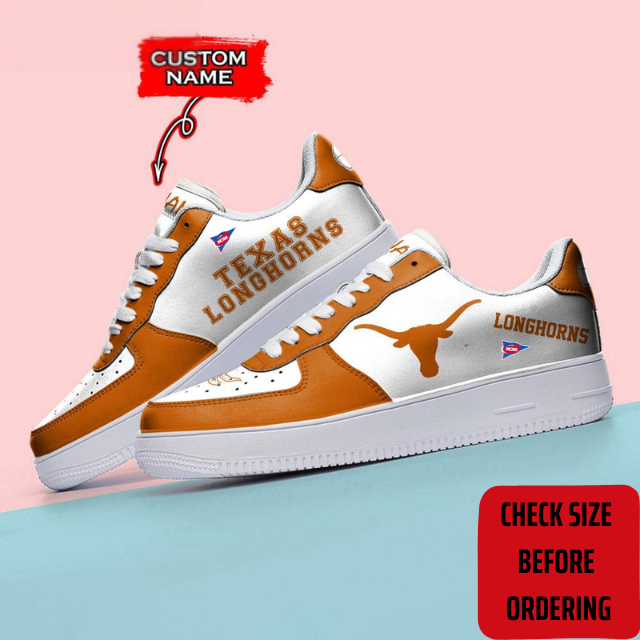 ELITE EDITION - NEW CUSTOMIZED NCAA FBS22 TXL TEXAS LONGHORNS AF1 SHOES