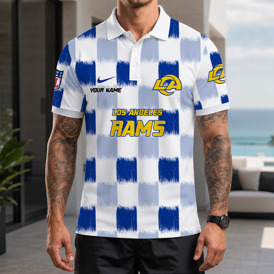 [SPECIAL OFFER] NEW CUSTOMIZED NFL22 LAR LOS ANGELES RAMS POLO SHIRT