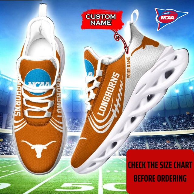 ELITE EDITION - NEW CUSTOMIZED NCAA FBS22 TXL TEXAS LONGHORNS CLUNKY SNEAKERS