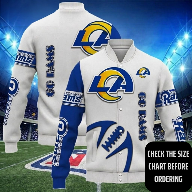 ELITE EDITION - NEW CUSTOMIZED NFL22 LAR LOS ANGELES RAMS SATIN VARSITY & BASEBALL JACKET