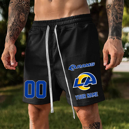 ELITE EDITION - NEW CUSTOMIZED NFL22 LAR LOS ANGELES RAMS SHORT PANTS