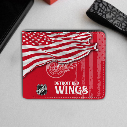 [SUPER SALE ] NEW CUSTOMIZED NHL22 DRW DETROIT RED WINGS LEATHER WALLET