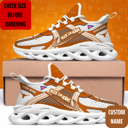 VIRAL EDITION - NEW CUSTOMIZED NCAA FBS22 TXL TEXAS LONGHORNS CLUNKY SNEAKERS