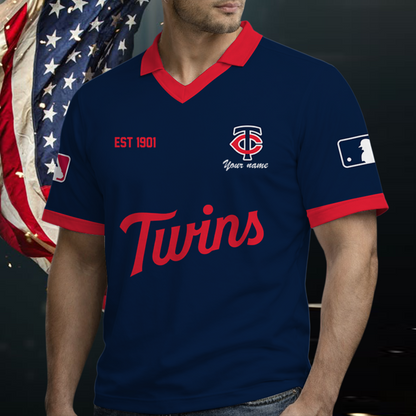 [FLASH SALE] NEW CUSTOMIZED MLB22 MTS MINNESOTA TWINS POLO SHIRT