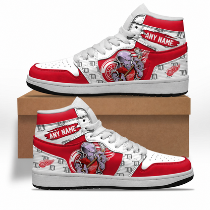 VIRAL EDITION - NEW CUSTOMIZED NHL22 DRW DETROIT RED WINGS AIR JORDAN SNEAKERS