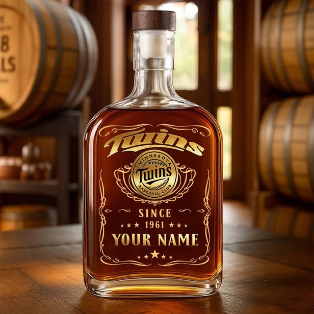 LIMITED EDITION - NEW CUSTOMIZED MLB22 MTS MINNESOTA TWINS LUXURY WHISKEY BOTTLE 450ML