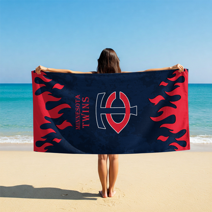 LIMITED EDITION - NEW CUSTOMIZED MLB22 MTS MINNESOTA TWINS BEACH TOWEL FOR FAN
