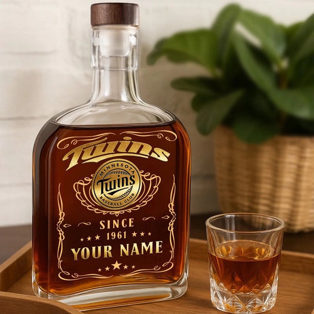 LIMITED EDITION - NEW CUSTOMIZED MLB22 MTS MINNESOTA TWINS LUXURY WHISKEY BOTTLE 450ML