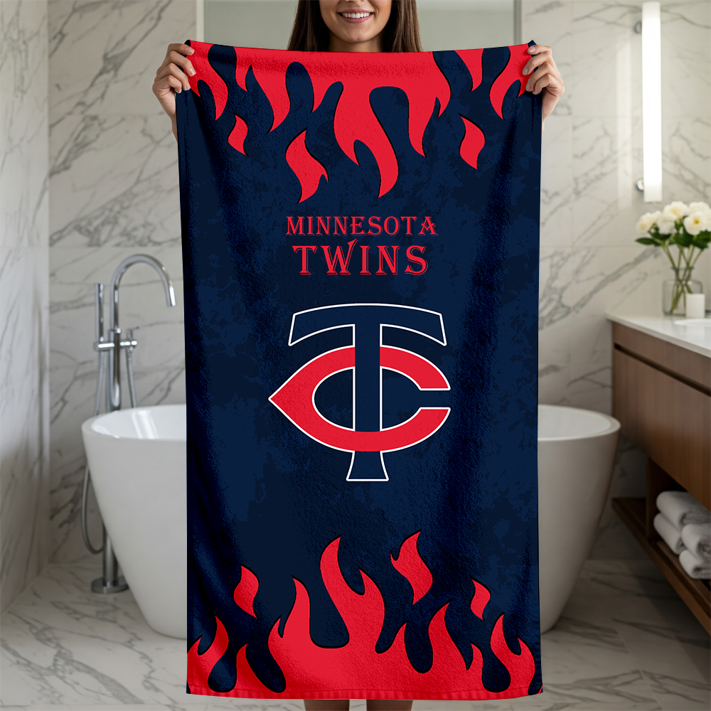 LIMITED EDITION - NEW CUSTOMIZED MLB22 MTS MINNESOTA TWINS BEACH TOWEL FOR FAN
