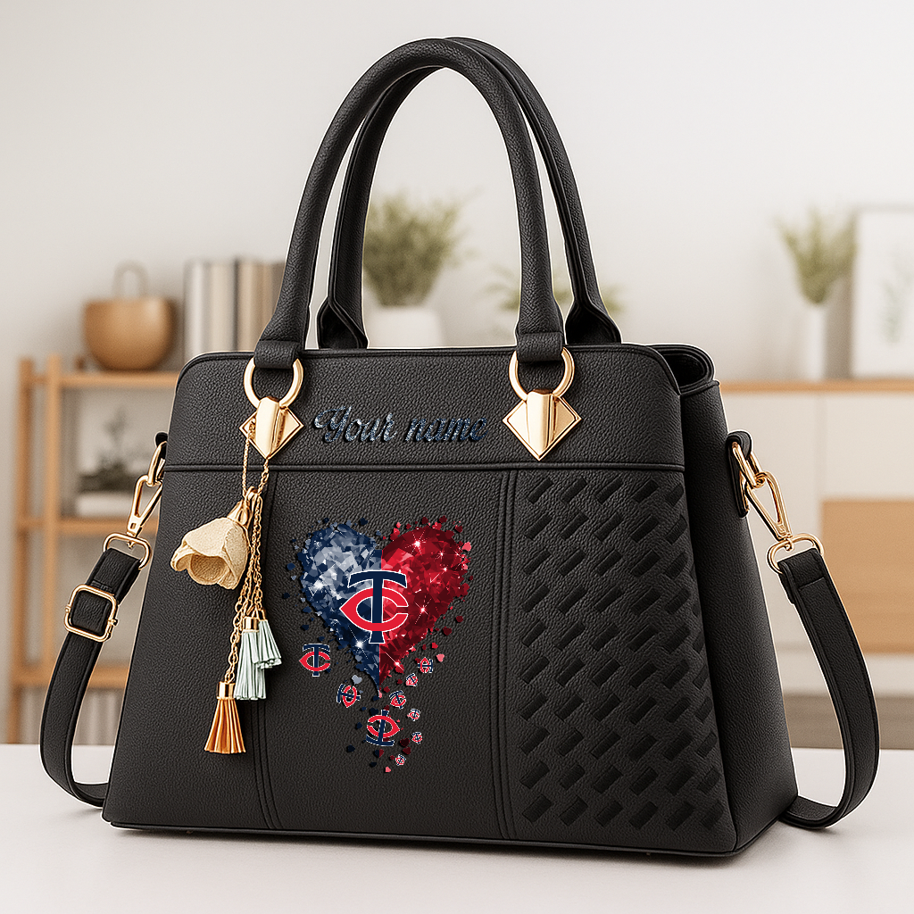 LIMITED EDITION - NEW CUSTOMIZED MLB22 MTS MINNESOTA TWINS ZIP HANDBAG MULTICOLOR