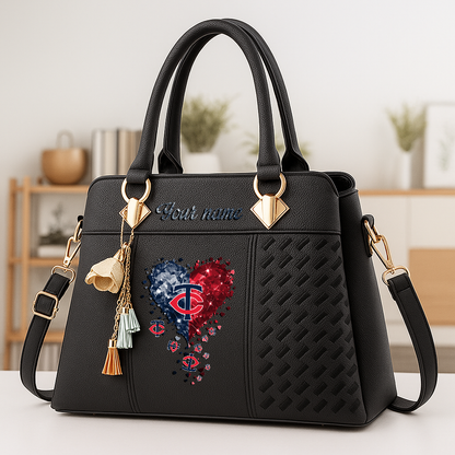 LIMITED EDITION - NEW CUSTOMIZED MLB22 MTS MINNESOTA TWINS ZIP HANDBAG MULTICOLOR
