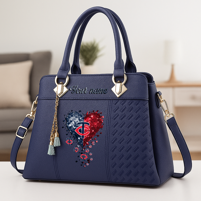 LIMITED EDITION - NEW CUSTOMIZED MLB22 MTS MINNESOTA TWINS ZIP HANDBAG MULTICOLOR