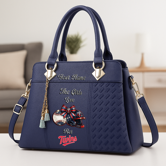 LIMITED EDITION - NEW CUSTOMIZED MLB22 MTS MINNESOTA TWINS ZIP HANDBAG MULTICOLOR