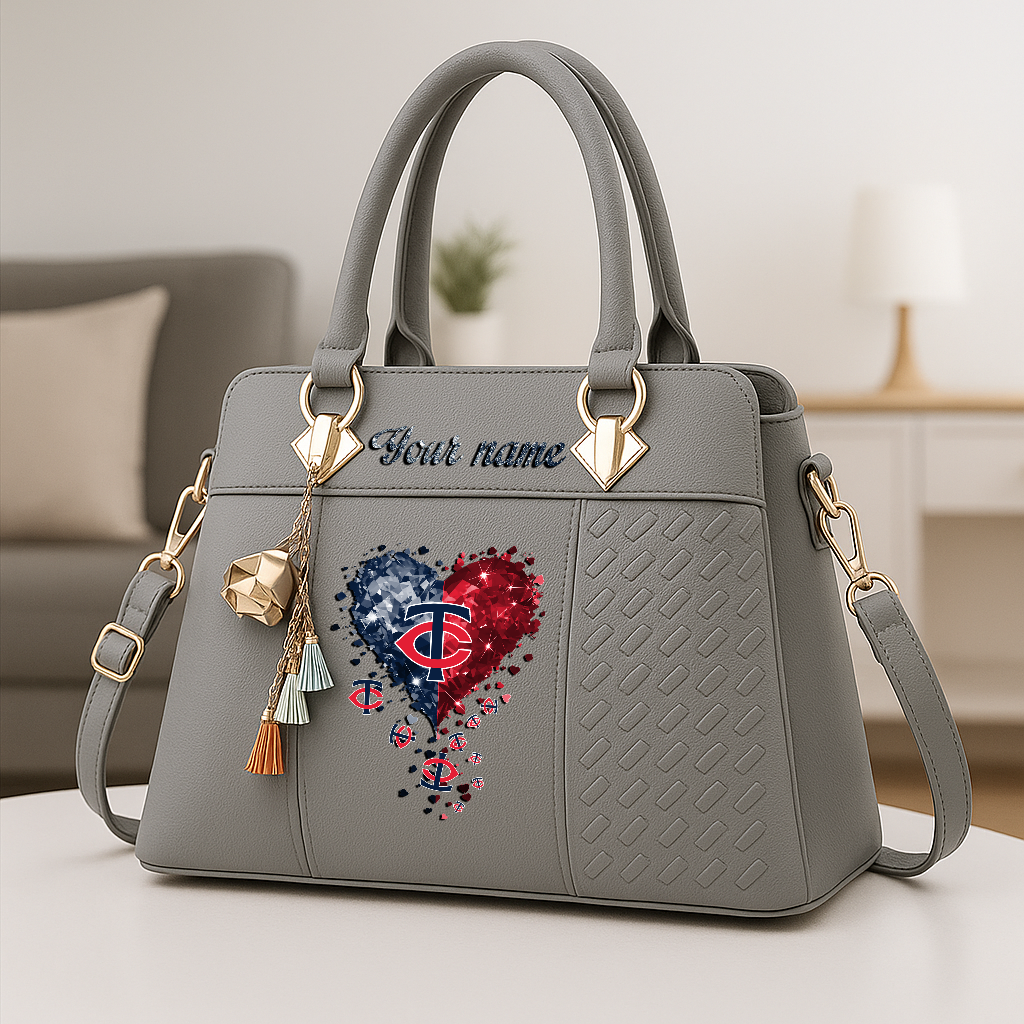LIMITED EDITION - NEW CUSTOMIZED MLB22 MTS MINNESOTA TWINS ZIP HANDBAG MULTICOLOR