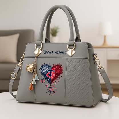 LIMITED EDITION - NEW CUSTOMIZED MLB22 MTS MINNESOTA TWINS ZIP HANDBAG MULTICOLOR