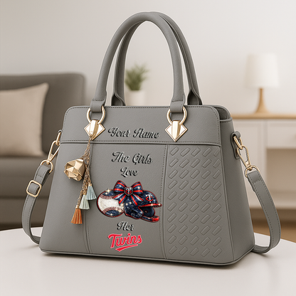 LIMITED EDITION - NEW CUSTOMIZED MLB22 MTS MINNESOTA TWINS ZIP HANDBAG MULTICOLOR