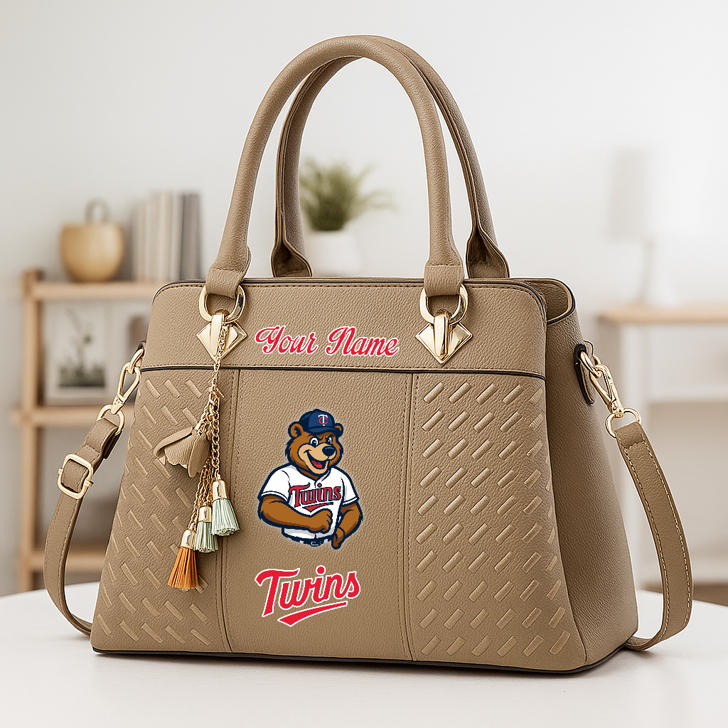 LIMITED EDITION - NEW CUSTOMIZED MLB22 MTS MINNESOTA TWINS ZIP HANDBAG MULTICOLOR