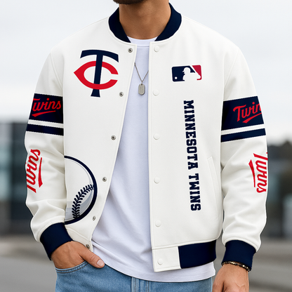 LIMITED EDITION - NEW CUSTOMIZED MLB22 MTS MINNESOTA TWINS BASEBALL JACKET, SATIN VARSITY JACKET
