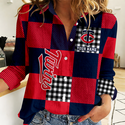 LIMITED EDITION - NEW CUSTOMIZED MLB22 MTS MINNESOTA TWINS WOMEN CASUAL SHIRT FOR FAN