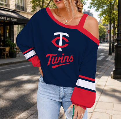 SPECIAL EDITION - NEW CUSTOMIZED MLB22 MTS MINNESOTA TWINS DROP SHOULDER SWEATSHIRT