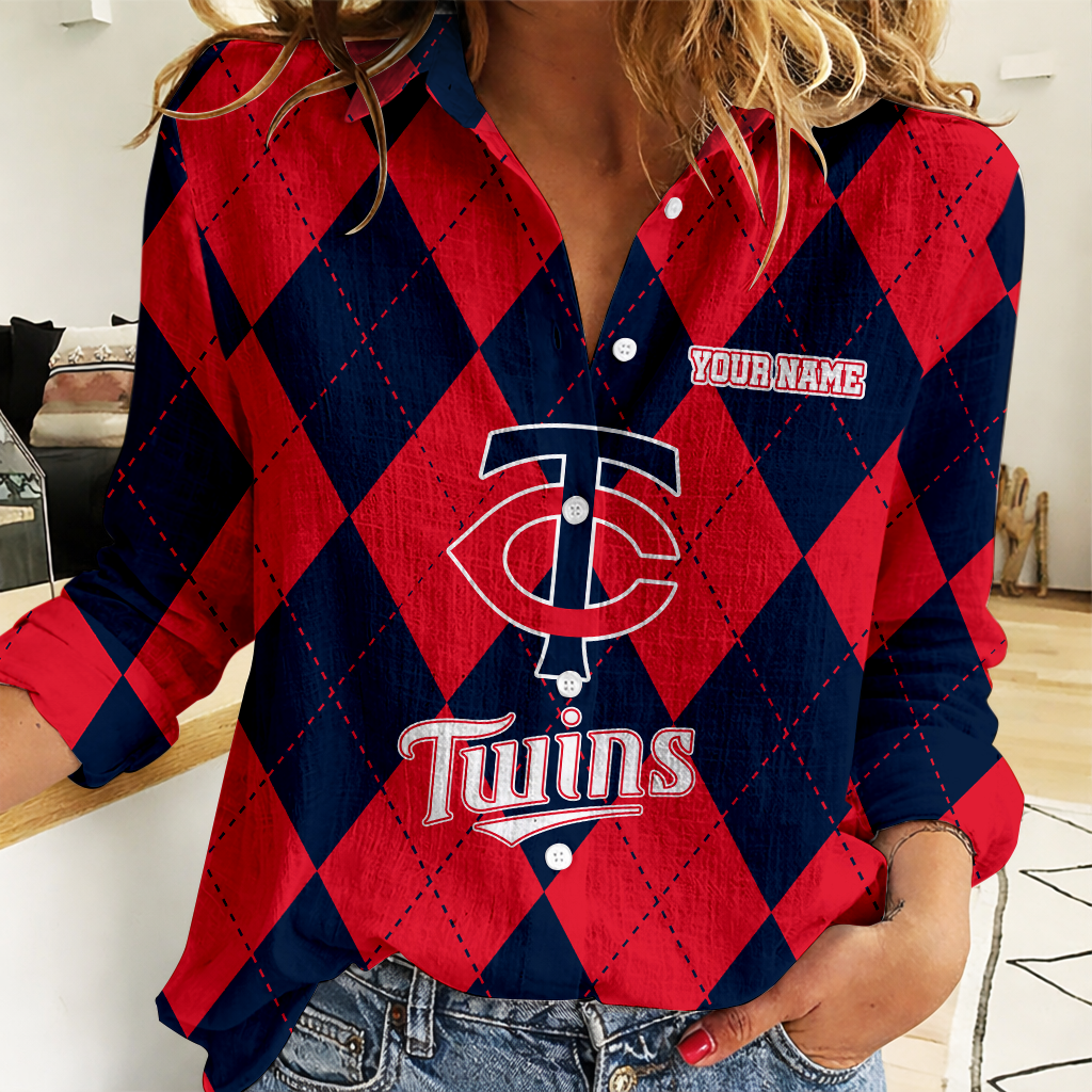 LIMITED EDITION - NEW CUSTOMIZED MLB22 MTS MINNESOTA TWINS WOMEN CASUAL SHIRT FOR FAN