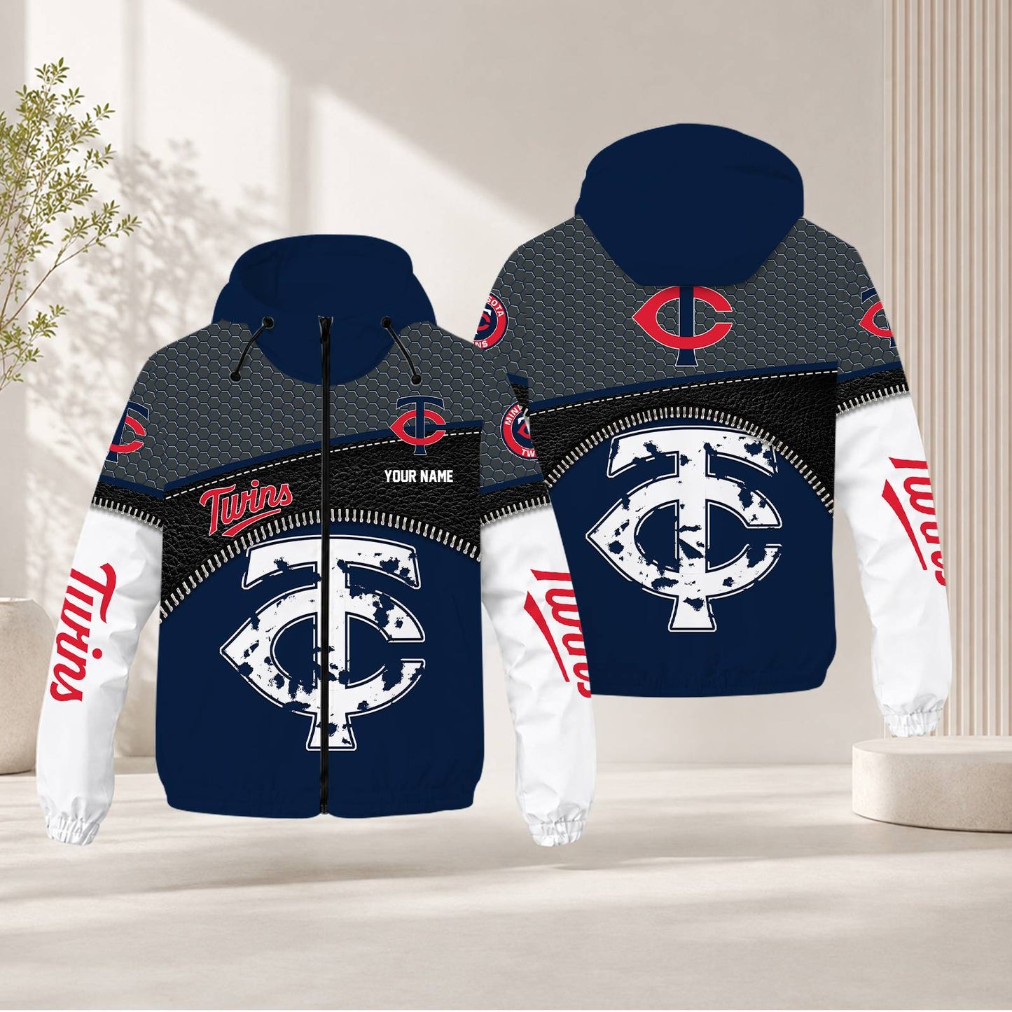 LIMITED EDITION - NEW CUSTOMIZED MLB22 MTS MINNESOTA TWINS WINDBREAKER JACKET