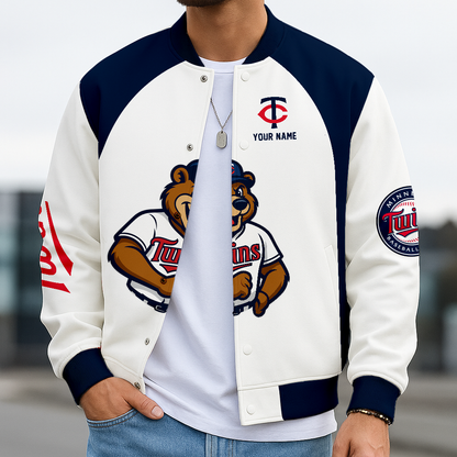 LIMITED EDITION - NEW CUSTOMIZED MLB22 MTS MINNESOTA TWINS BASEBALL JACKET, SATIN VARSITY JACKET