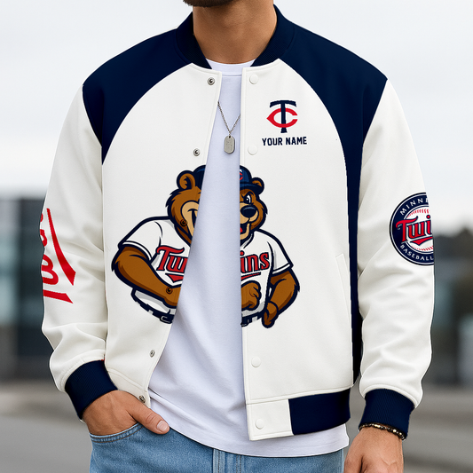 LIMITED EDITION - NEW CUSTOMIZED MLB22 MTS MINNESOTA TWINS BASEBALL JACKET, SATIN VARSITY JACKET