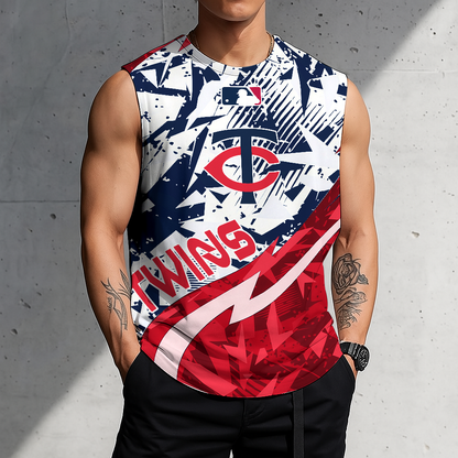 LIMITED EDITION - NEW CUSTOMIZED MLB22 MTS MINNESOTA TWINS TANKTOP & GYM SHIRT