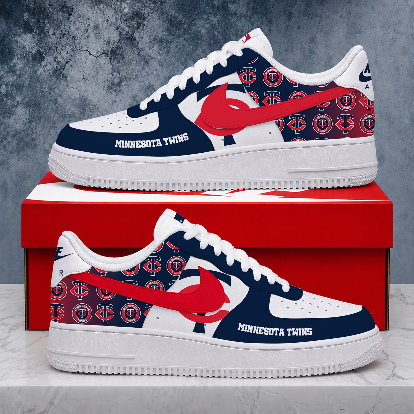 LIMITED EDITION - NEW CUSTOMIZED MLB22 MTS MINNESOTA TWINS AF1 SHOES