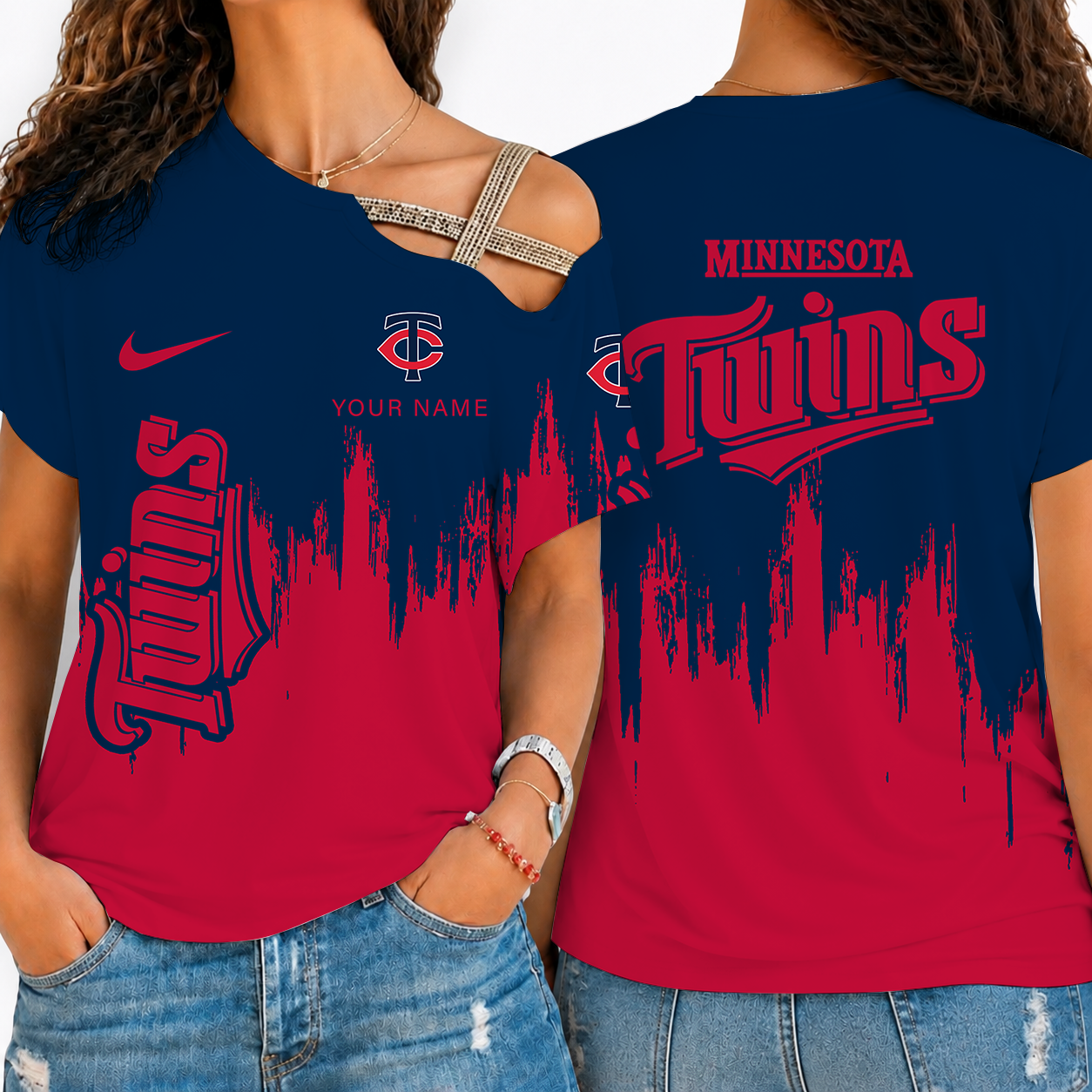[FLASH SALE] NEW CUSTOMIZED MLB22 MTS MINNESOTA TWINS SHOULDER SHIRT