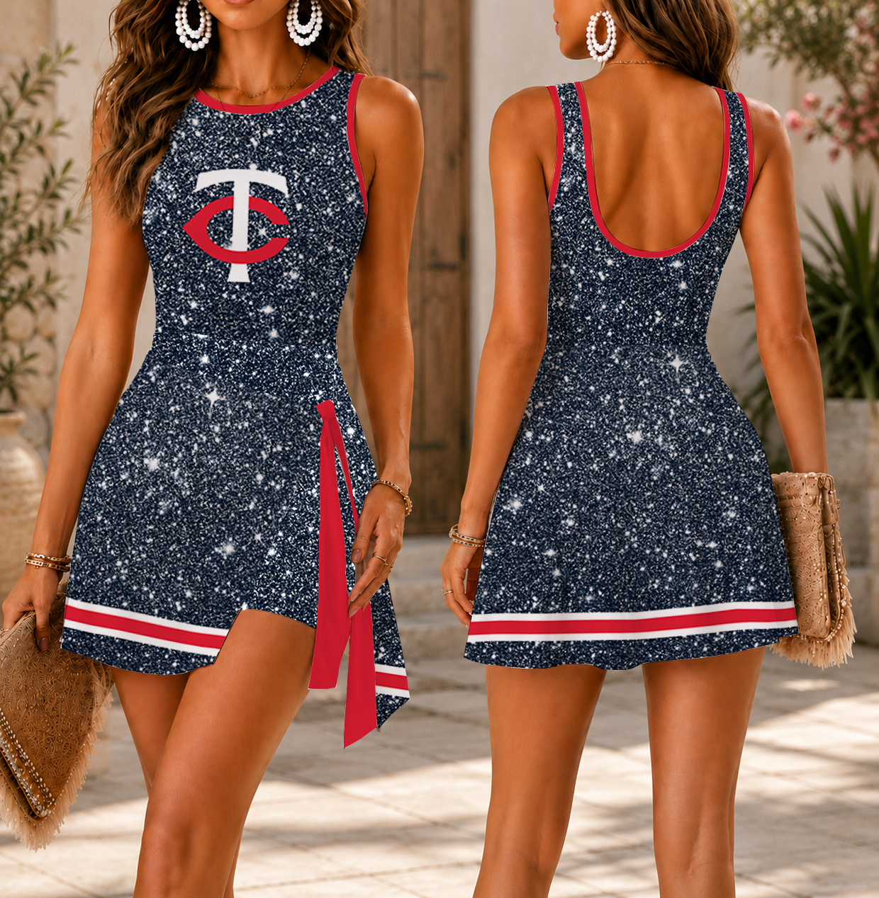 LIMITED EDITION - NEW CUSTOMIZED MLB22 MTS MINNESOTA TWINS WOMEN'S SUMMER SKORT DRESS