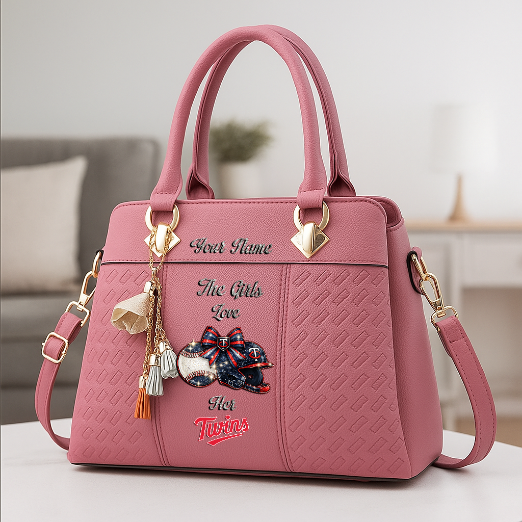 LIMITED EDITION - NEW CUSTOMIZED MLB22 MTS MINNESOTA TWINS ZIP HANDBAG MULTICOLOR
