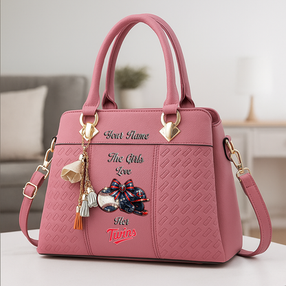 LIMITED EDITION - NEW CUSTOMIZED MLB22 MTS MINNESOTA TWINS ZIP HANDBAG MULTICOLOR