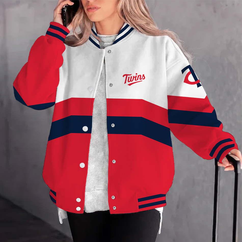 [FLASH SALE] NEW CUSTOMIZED MLB22 MTS MINNESOTA TWINS SATIN VARSITY & BASEBALL JACKET