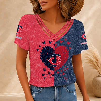 LIMITED EDITION - NEW CUSTOMIZED MLB22 MTS MINNESOTA TWINS V-NECK SHIRT