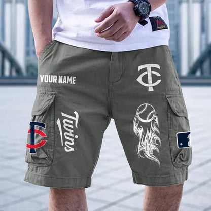 [FLASH SALE] NEW CUSTOMIZED MLB22 MTS MINNESOTA TWINS MEN'S CARGO SHORTS