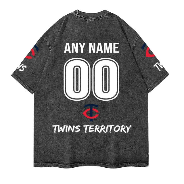 [FLASH SALE] NEW CUSTOMIZED MLB22 MTS MINNESOTA TWINS MULTICOLOR WASHED TEE