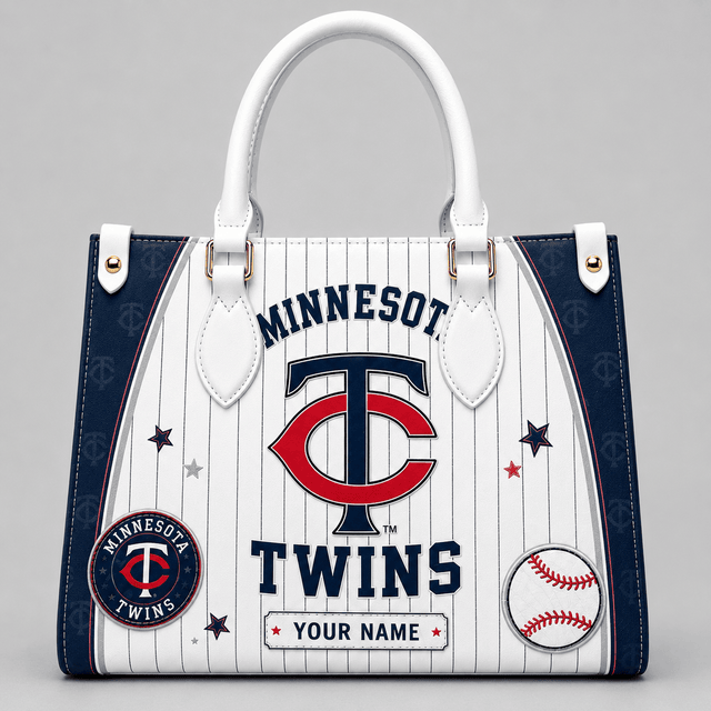 [FLASH SALE] NEW CUSTOMIZED MLB22 MTS MINNESOTA TWINS LEATHER HANDBAG